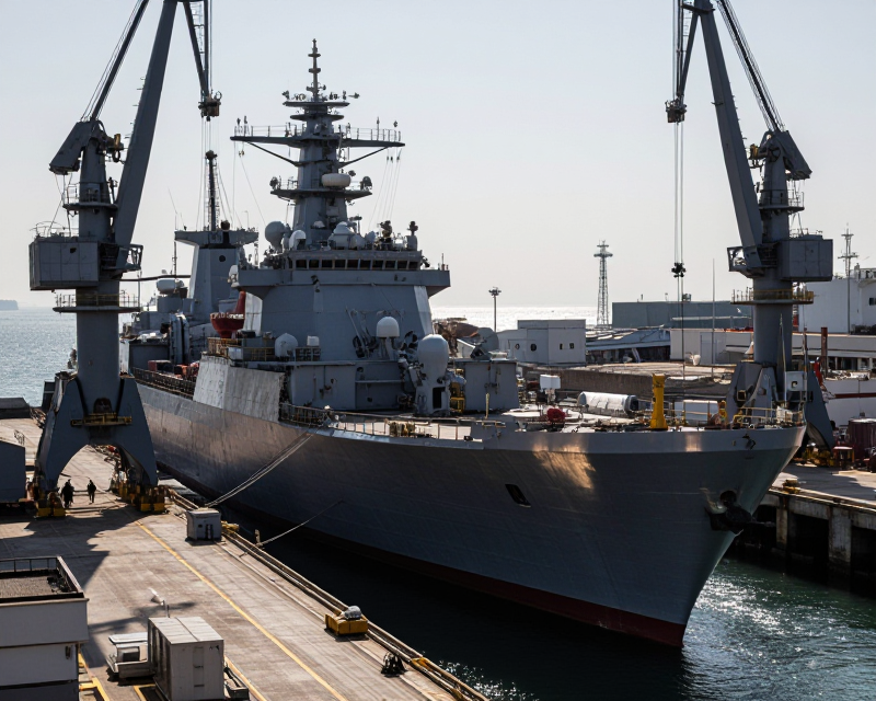 Modern Naval Shipbuilding Scene