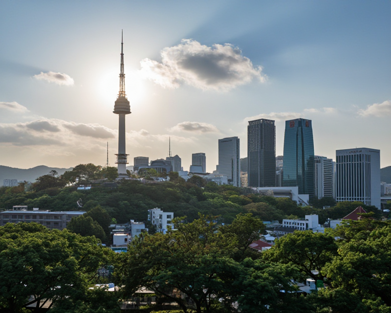 Sunny morning in Seoul