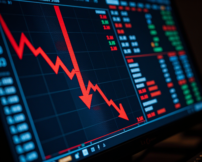 Financial market decline concept