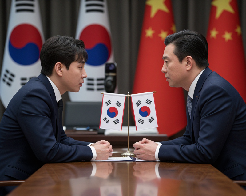 Diplomatic meeting atmosphere