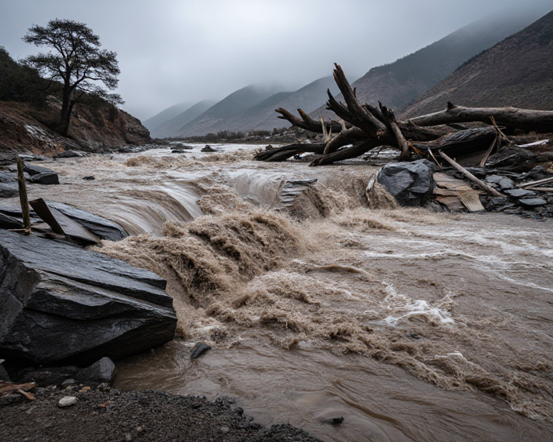 Nepal Flood Scene