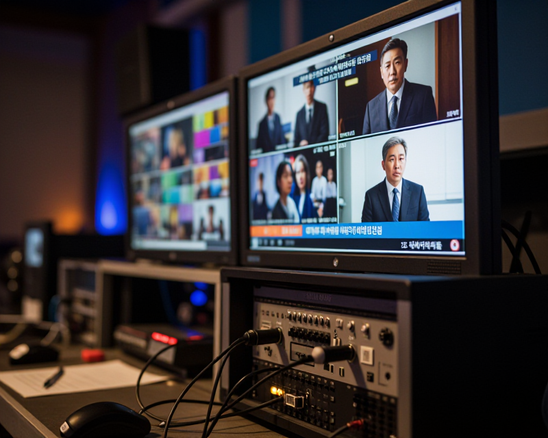 Broadcasting Control Room Censorship Concept