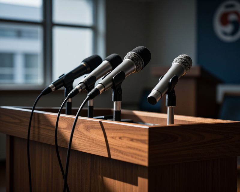 Political Press Conference Podium